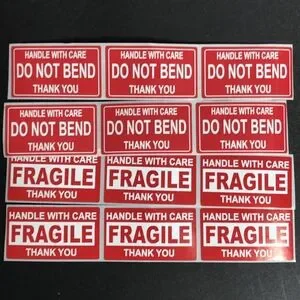 Office | 10 Red Fragile Handle W Care Stickers 100 Handle W Care Do Not ...